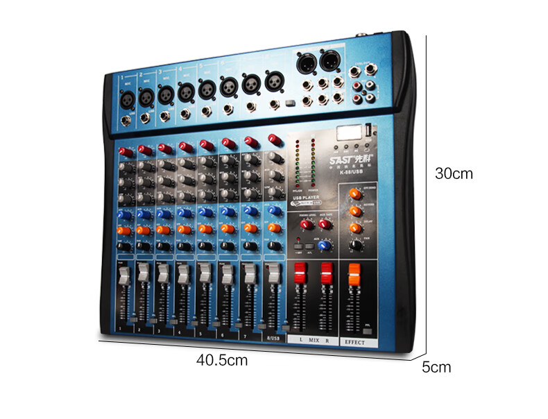 SAST K88 Professional 8-Channel Mixer for Stage Performances And Conference Rooms with Bluetooth, Reverb Effects, MP3 Multi-Functional Audio Control Console 13