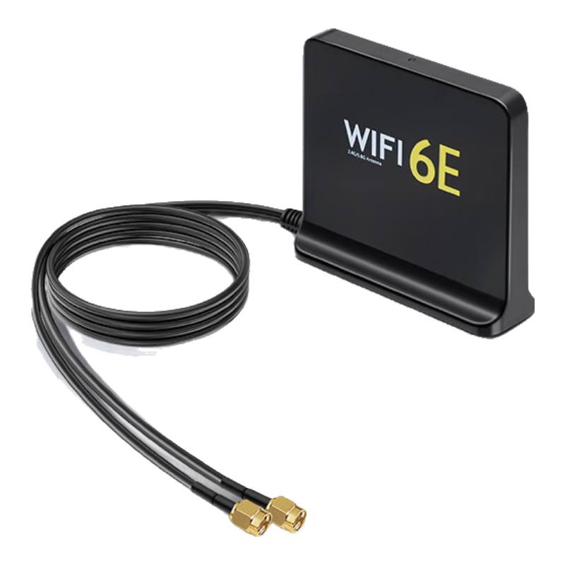 EB-LINK Desktop PCIE Wireless Network Card Extension Antenna Base, WIFI6E Dual-Band 2.4G/5G Router SMA High-Gain Antenna, 12DB Integrated 1.2m Black
