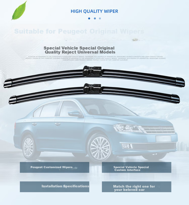 Aoye Windshield Wipers for Peugeot 508 (2011-2017 Models)/11-15 RCZ, Frameless Design, 1 Pair, 26+26 Inches 3