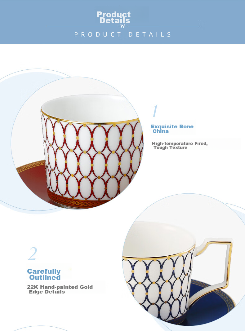 Wedgwood Mid-Autumn Festival Gift, Golden Powder Years Midnight Blue, 2 Cups And 2 Plates, Bone China Coffee Cups And Saucers, Afternoon Tea, Aesthetically Pleasing Coffee Cups 14