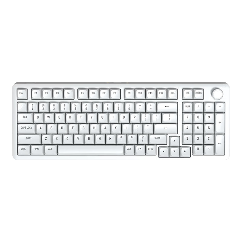 HP K10G-98L Custom Mechanical Keyboard White Wired Keyboard for Gaming And Office Use with Gasket Structure, 98-Key Keyboard with Knob