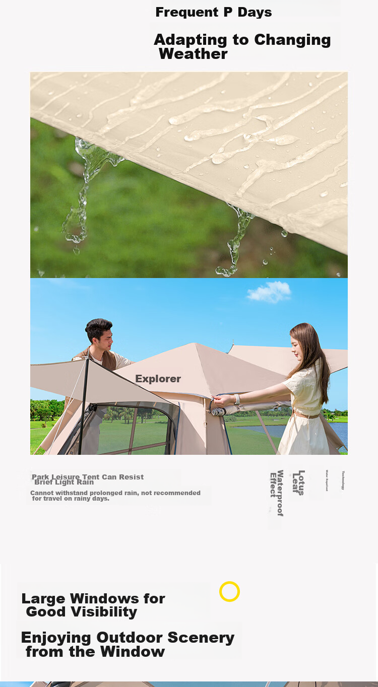 TAN XIAN ZHE Tent, Outdoor Camping, Park, Wilderness, Children's Family, Fully Automatic, Portable, Sun-Shading, Multi-Person Tent 12