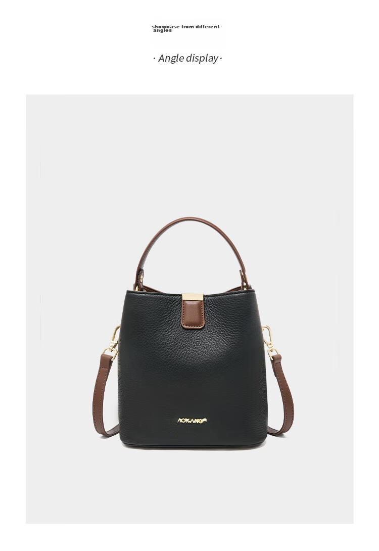 Aokang Women's Handbag, Trendy Cowhide Bucket Bag, Light Luxury Crossbody Shoulder Bag, Birthday Mother's Day Gift for Girlfriend Or Wife 20