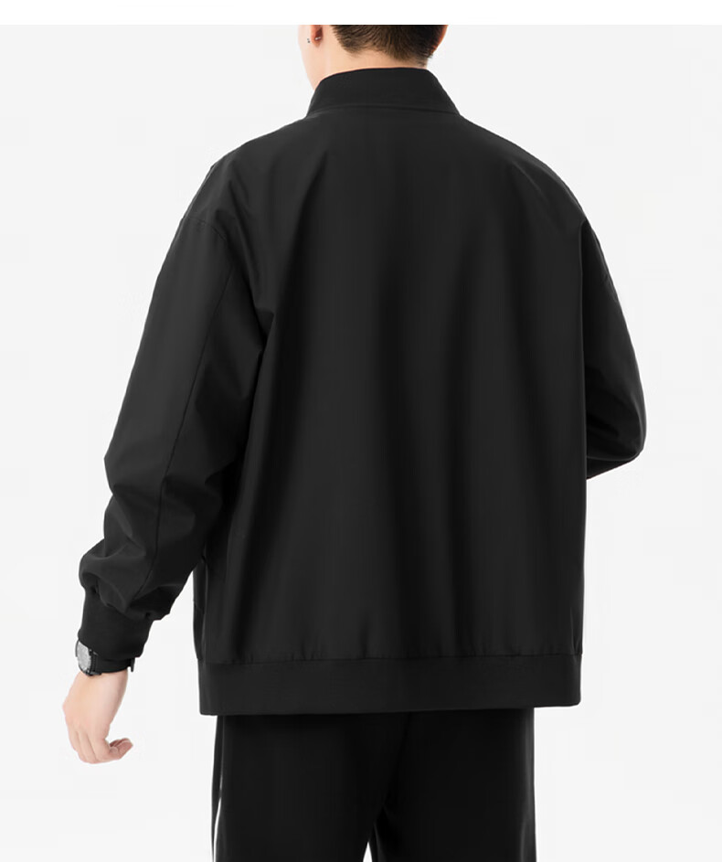 ROMON Jacket for Men, Autumn Sports Baseball Uniform, Casual Menswear, Outdoor Outerwear, ZH2402, Off-White, 4XL 17