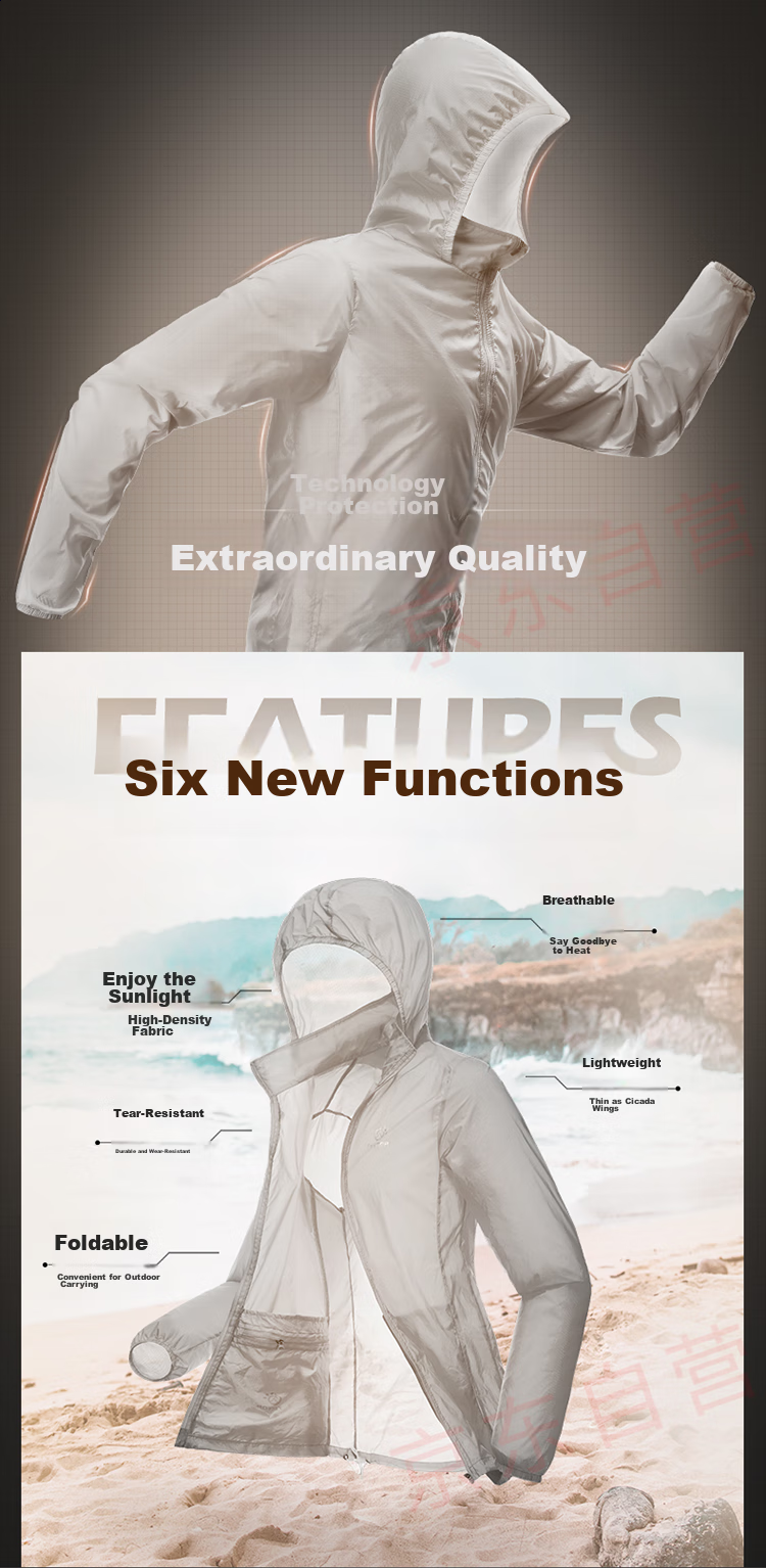 TECTOP Skin Windbreaker, Outdoor Couple Style Lightweight Breathable Men's Windbreaker JL3009 Men's Light Gray S 4