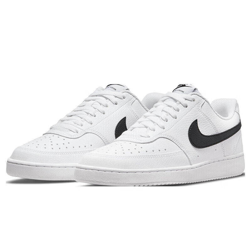 NIKE Women's Cushioned Sports Sneakers, COURT VISION Athletic Shoes, DH3158-101, White And Black, Size 36.5