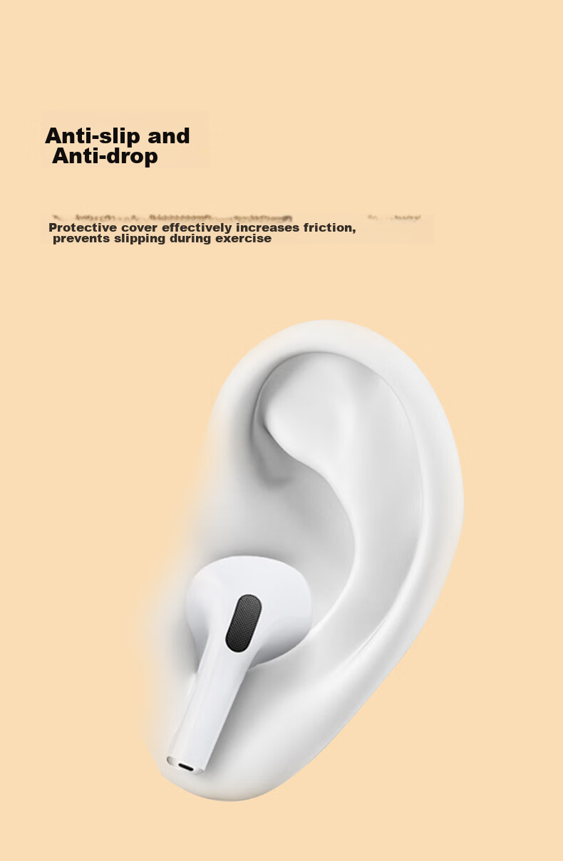 Masentek ES12 Earbud Case Protective Cover Compatible with AirPods Pro 1/2 Bluetooth Earphones for Apple 34/35/36/37 Series, Silicone Anti-Slip Anti-Drop Accessory, 2 Pairs 5