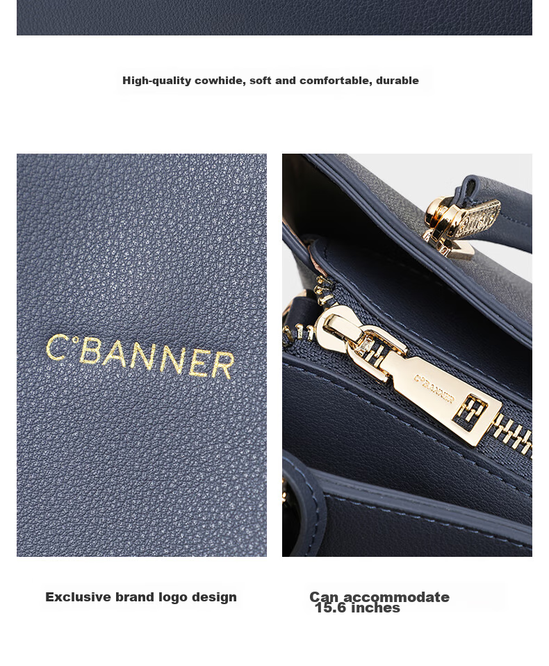 C.BANNER Leather Handbag, Women's Bag, Large Capacity Tote Bag, Mom's Shoulder Crossbody Bag, Brand Birthday Gift for Girlfriend on May 20 8