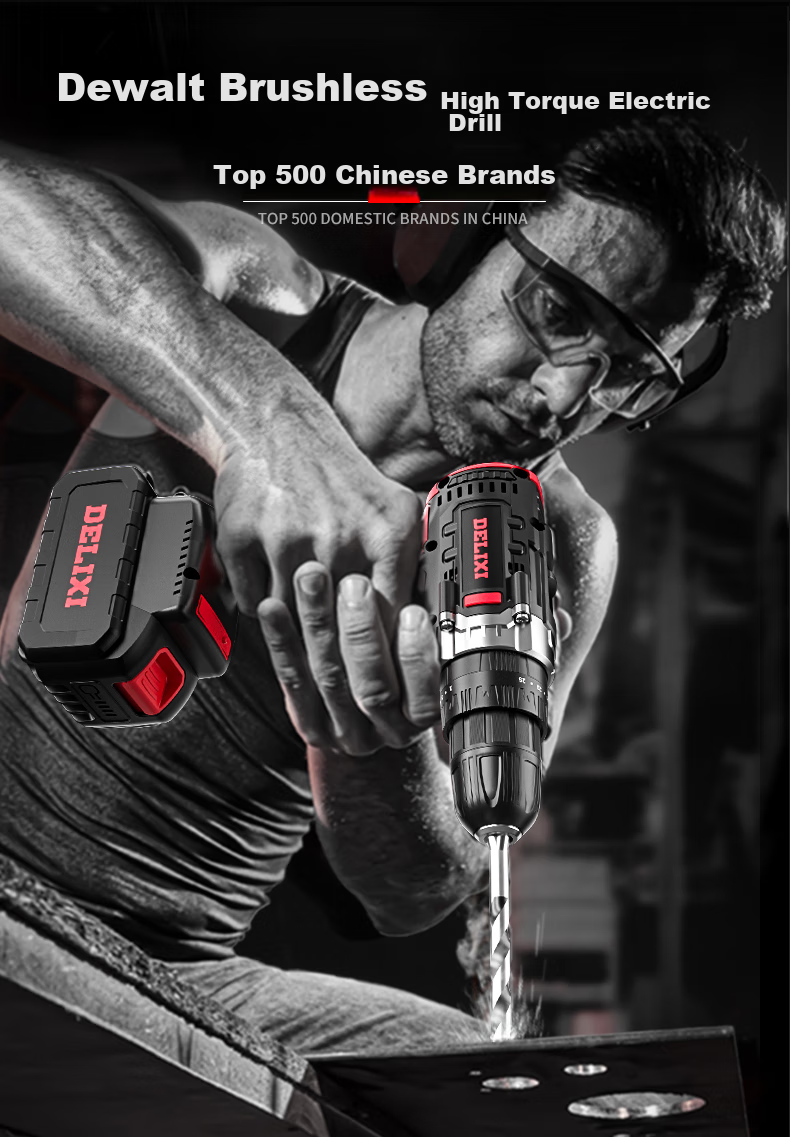 DeliXidianqi 21V Brushless Electric Drill, Rechargeable Lithium Impact Drill, Multifunctional Household Electric Drill, Household Electric Screwdriver, 4.0 6