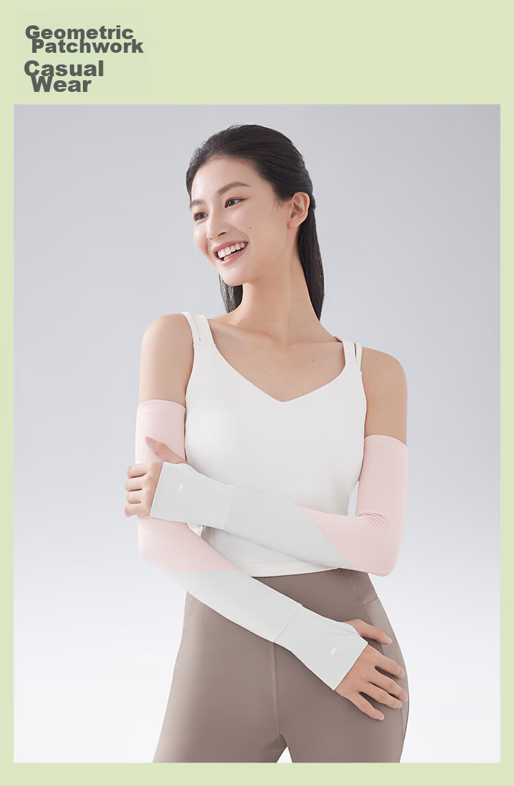 Beneunder Women's Sunscreen Ice Silk Arm Sleeves UV Protection Driving Cycling Arm Guards in Gray 18