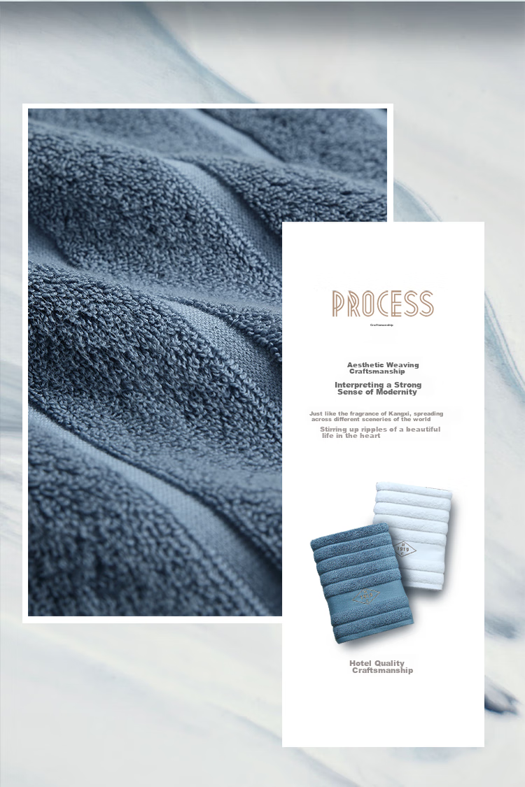 Canasin Hilton Hotel Five-Star Bath Towel, Large Cotton Towel for Men And Women, Absorbent Shower Towel, Lan Color, 150*80cm, Sports 6