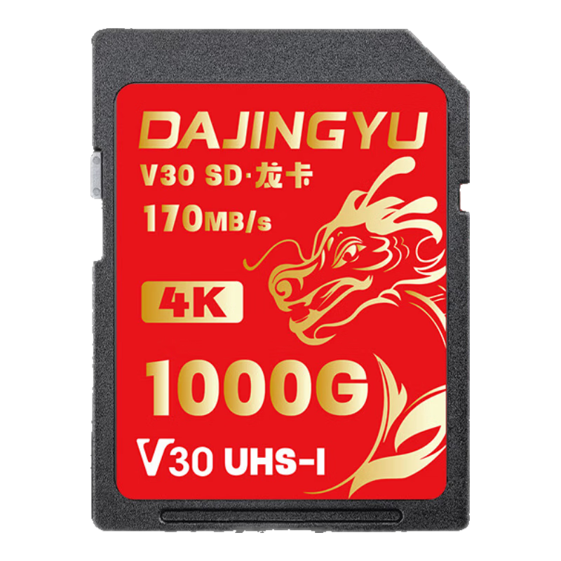 DAJINGYU Whale SD Card V30 1000GB Camera Memory Card Storage Card High-Speed DSLR Storage Card Suitable for Sony A1/ZV-E1/A7M4 Nikon Canon Fuji Panasonic