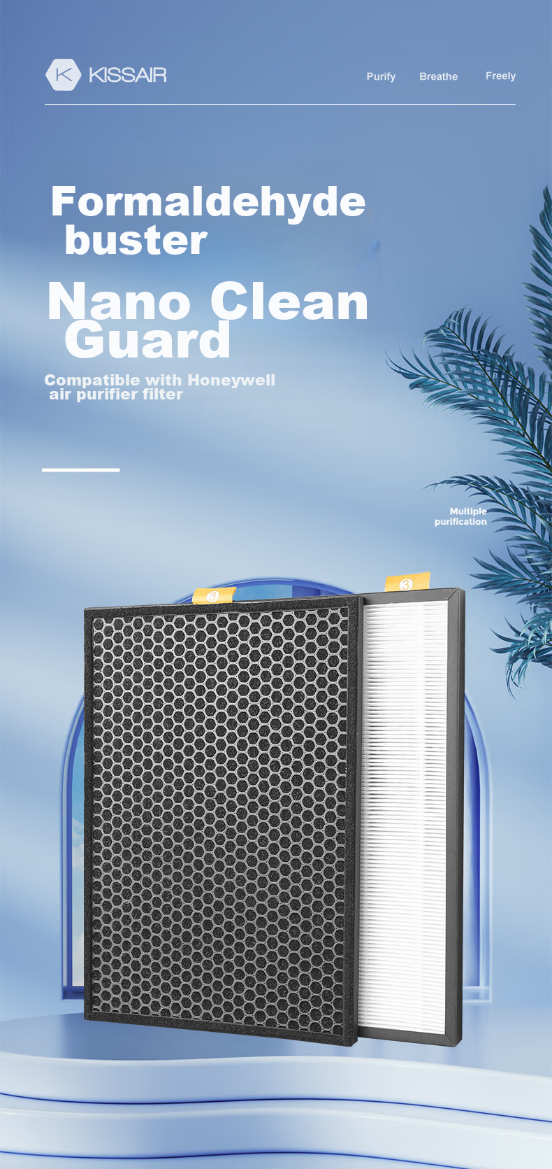 KISSAIR Compatible Air Purifier Filter for Honeywell KJ300F/KJ305F, KJ310F, KJ370F, PAC35M Models 2