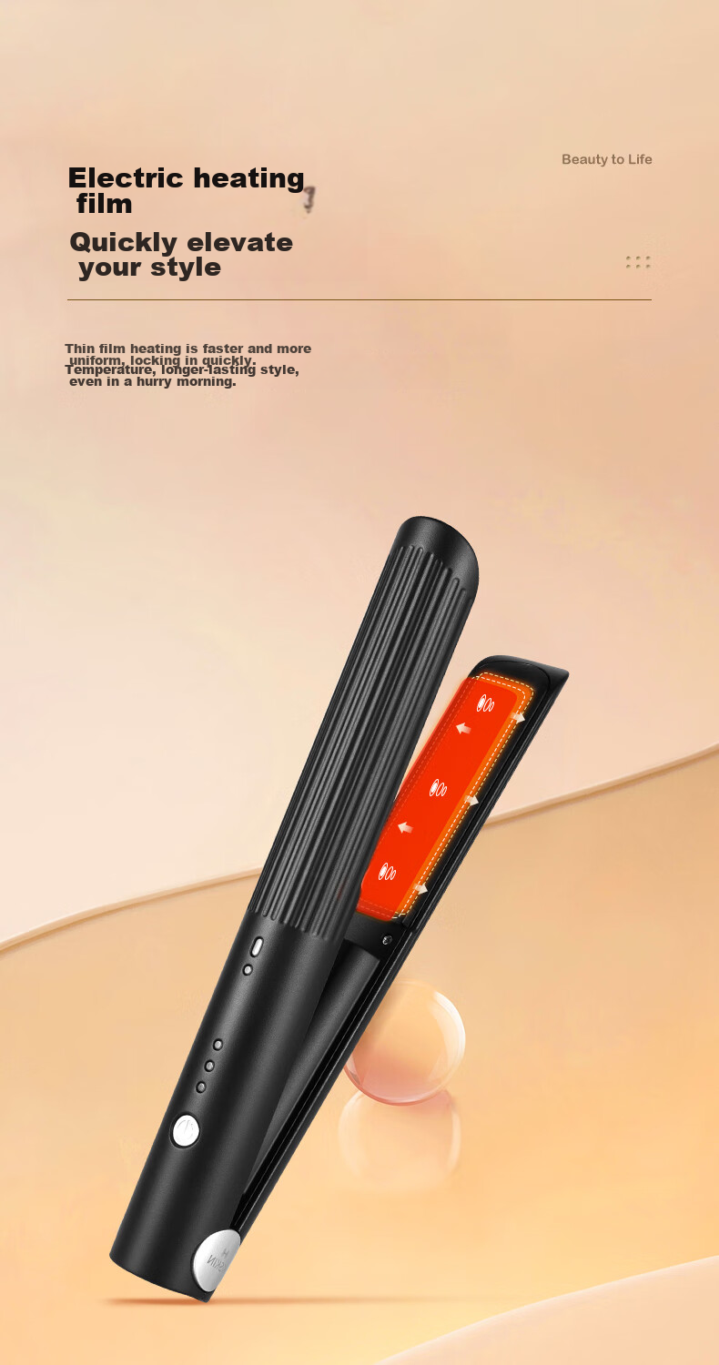 Jindao Straight Hair Iron, Wireless Charging Clip, Curling Iron, High Crown Curl And Straight Dual-Use, for Men And Women, Small Ironing Board, Straight Hair Electric Iron, KD386 White Portable, National Day Gift, Birthday Present 11