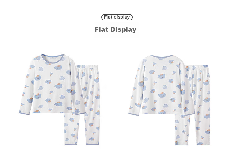 YEEHOO [50S Lenzing Modal] Children's Pajamas, Ultra-Soft Comfortable Lightweight Skin-Friendly Amino Acid Loungewear, White, Size 130 8