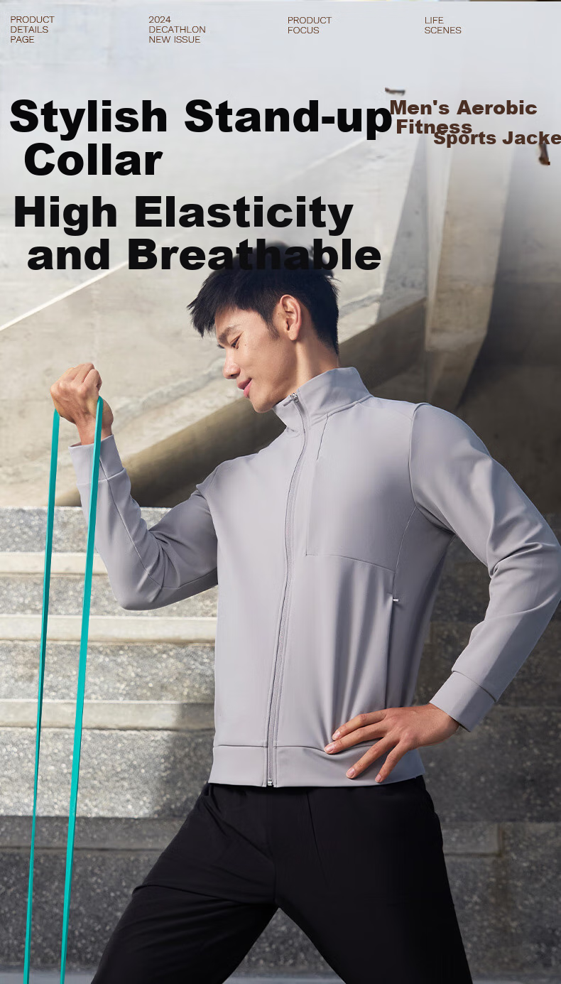 DECATHLON Sports Jacket, Quick-Drying, Breathable, Rainproof, Waterproof, Warm, Windproof, Fitness Windbreaker-4984086 1