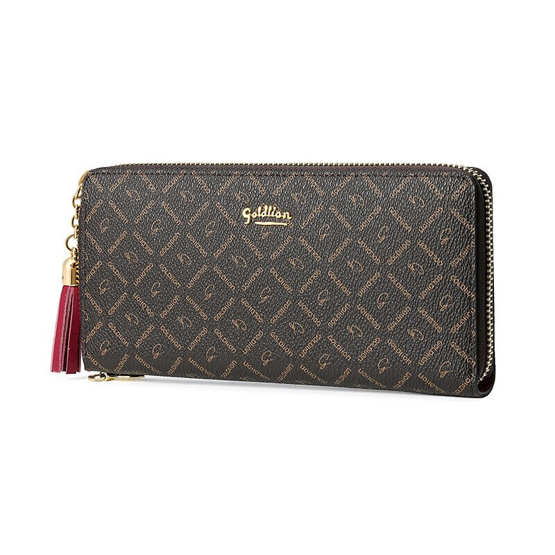 Женский кошелек Goldlion, винтажный клатч с цветочным принтом на молнии, подарочная коробка, подарок на Новый год, День Святого Валентина