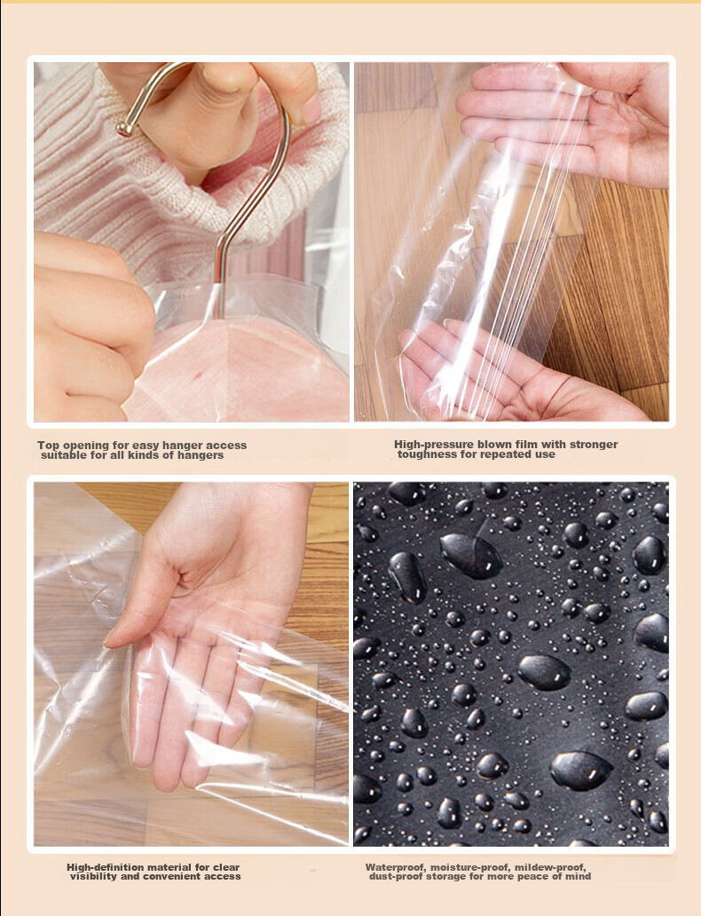 Edo Disposable Coat Dust Cover, Clothing Dust Bag for Home Use, Suit And Down Jacket Dust Cover, Pack of 10 8