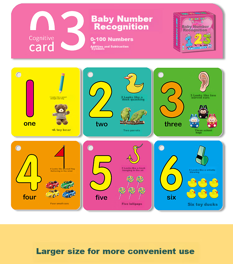 Dipuer Colorful Cards for Baby's Early Education, 3-6 Months Cognitive Cards, Picture Recognition Cards, Animal Cards, Object Recognition Cards 7