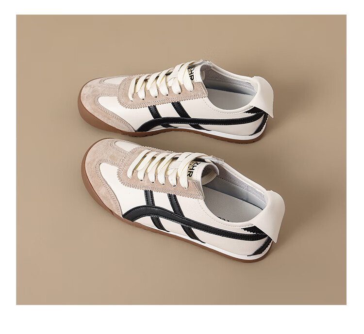 ZHR Ballet Flats for Women, Versatile Lightweight Sports Shoes, Comfortable Flat Casual Shoes, Thin-Soled Genuine Leather Forrest Gump White Sneakers 21