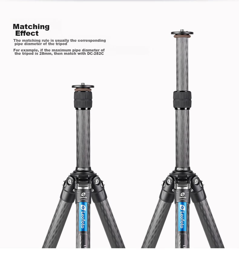 Leofoto Center Column, Carbon Fiber Center Column 2-Section Tripod with High Center Column Tube, DC-222C 3
