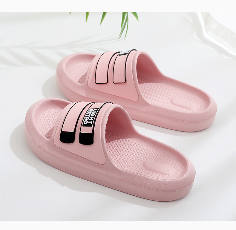 GUOLUOFEI Thick-Soled Slip-On Sandals for Men And Women, Summer Bathroom Shower Non-Slip Couple Indoor Slippers, Sand Color, Size 40-41 5