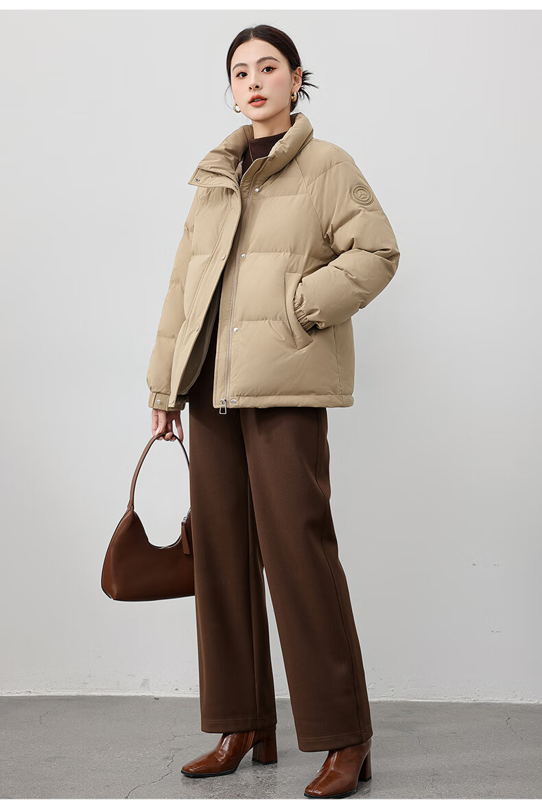 Yalu Short down Jacket for Women, 2026 New Fashion Stand Collar Petite Thick Warm Puffer Coat Autumn Winter Outerwear 17