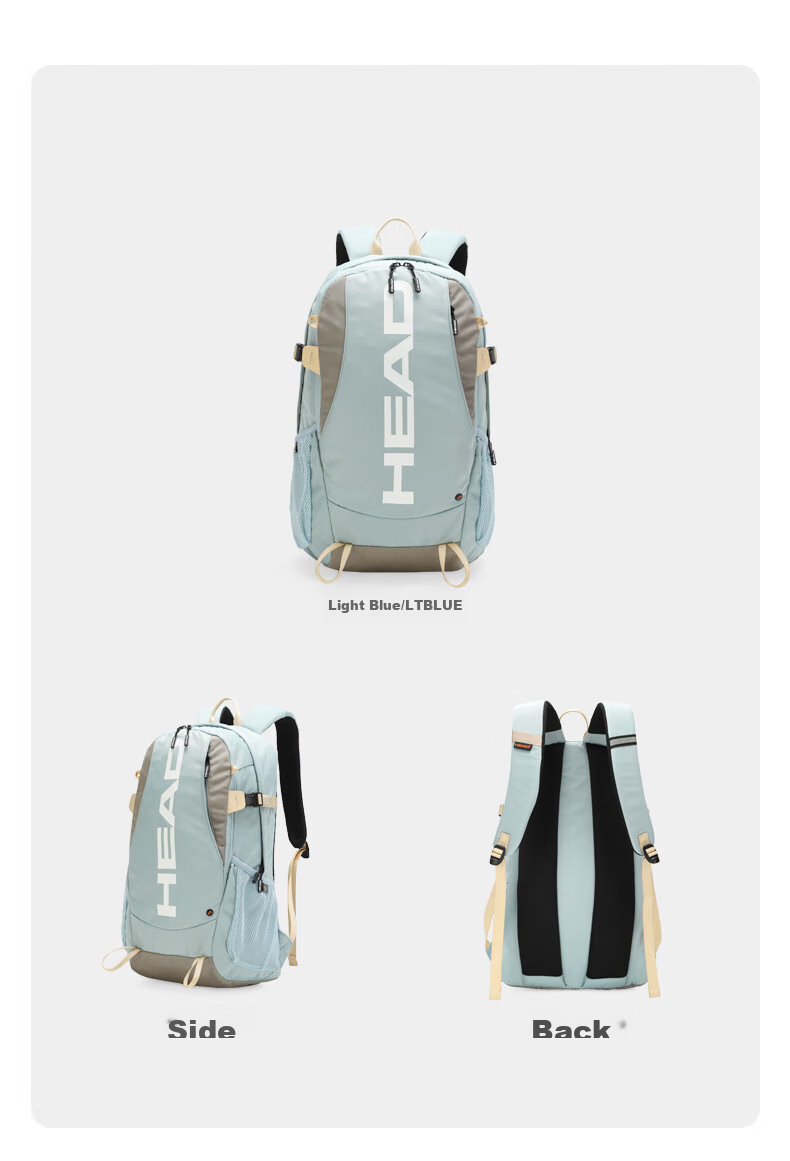 HEAD Lightweight Tennis Backpack, Multifunctional Laptop Bag, Large Capacity, Versatile, Big LOGO, Sports Hiking Backpack 19