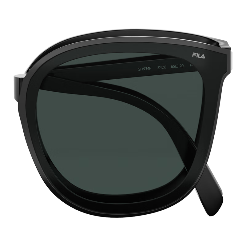 FILA Folding TR Lightweight Sunglasses for Men, UV Protection, Anti-UV Sunglasses for Women, 934 Piano Black, Father's Day