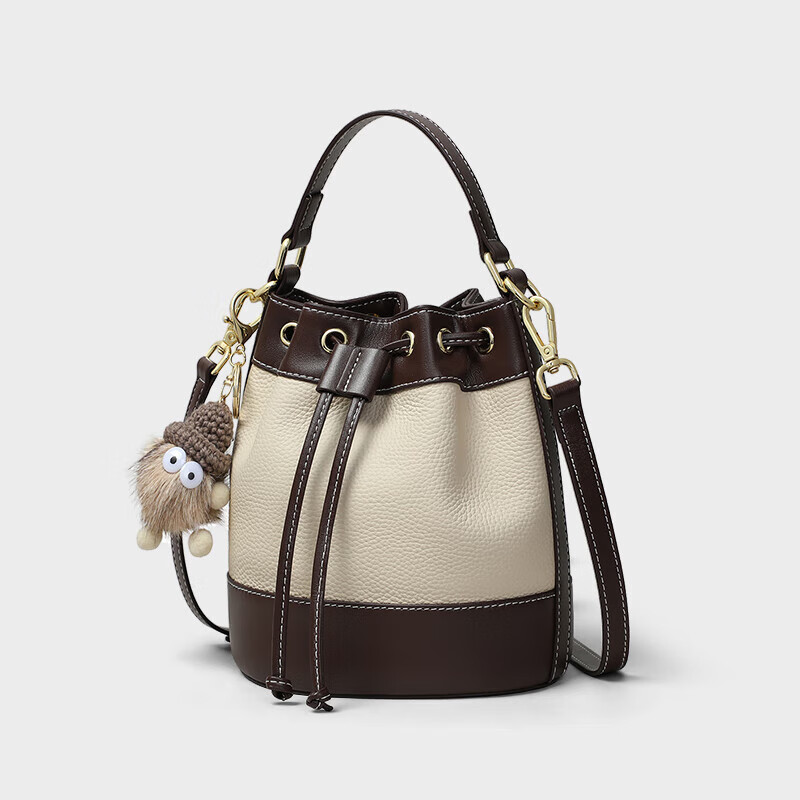 Viney Leather Handbag, Women's Crossbody Bucket Bag, Luxury Shoulder Tote Bag, Practical Birthday Mother's Day Gift for Mom