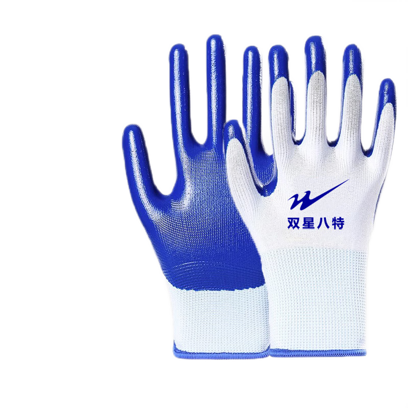 Shuangxingbate Nitrile Work Gloves, Thickened Wear-Resistant Non-Slip Coated, for Welders Auto Mechanics Construction Protection, 12 Pairs