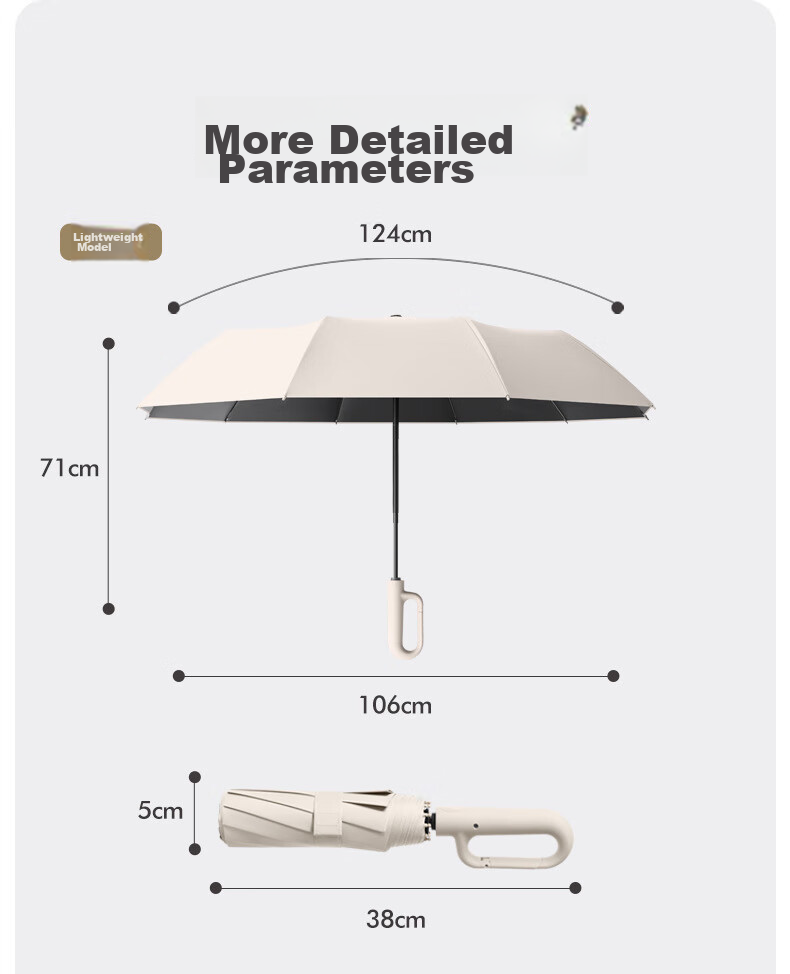 Huashi Car Reverse Umbrella, Large Size, for Men And Women, High-End, Suitable for Both Sun And Rain, Fully Automatic, Self-Closing, Anti-Rebound Folding Umbrella 19