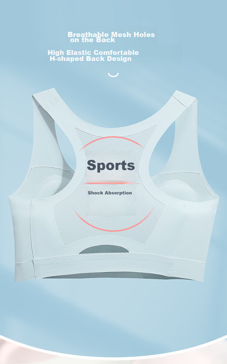 Hodohome Girls' Underwear, Puberty Stage Two Mesh Breathable Bra, Seamless Wireless Vest, 026 Blue B85 8