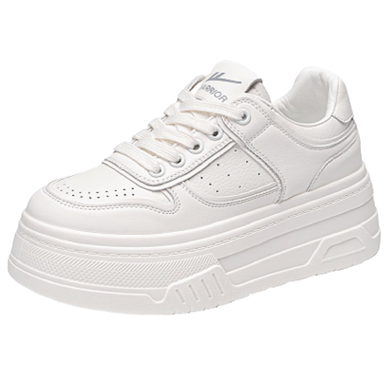 Huili Women's Shoes Spring Thick-Soled White Sneakers Versatile Height-Increasing Skateboard Shoes Casual Sports Shoes for Female Students White Size 34