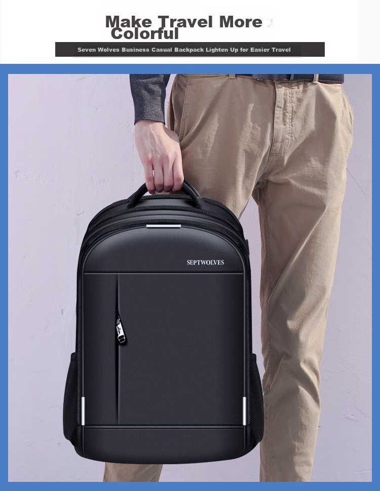 SEPTWOLVES Laptop Bag, 17.3-Inch Backpack for Men And Women, Water-Resistant, Commuter Travel Large Capacity School Bag for Middle School Students 3