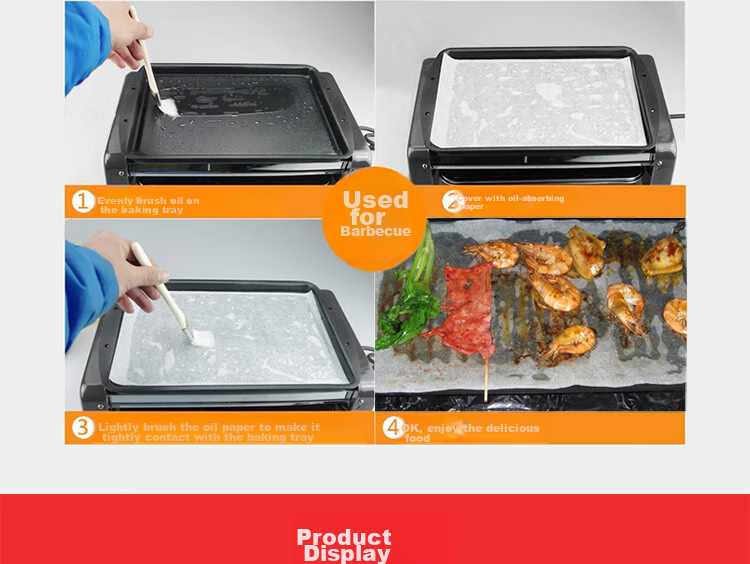 BJ Silicone Paper Oil-Absorbing Paper, 42*24cm, Oven Baking Air Fryer Liner, Baking Paper, White, 100 Sheets 7