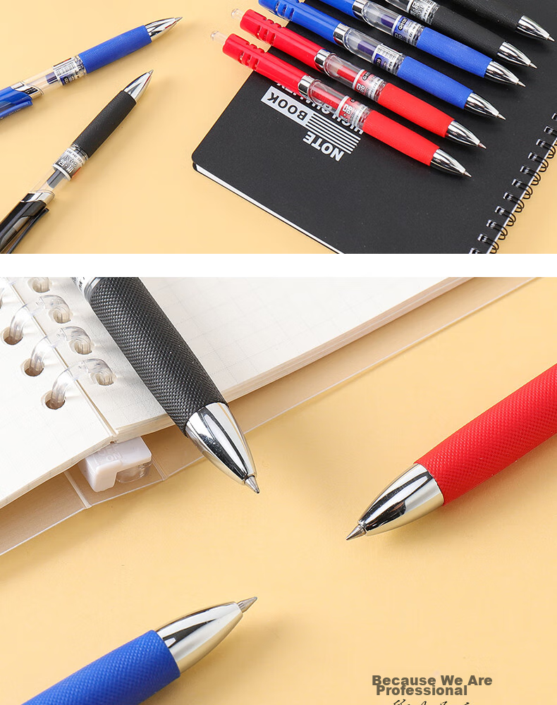 Genvana [12 Retractable] 0.5mm Red Gel Pen Comfortable Writing Push-Button Classic Bullet Tip Signature Pen for Training Exams Practice Office G-1326 11