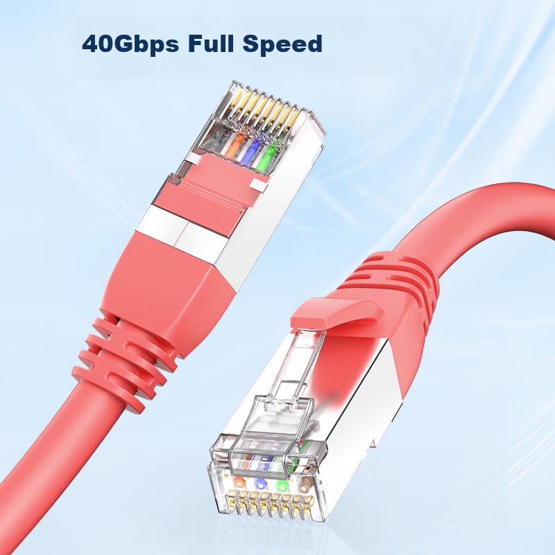 Сетевой кабель ULT-unite CAT8, 10 Gigabit, экранированный, для высокоскоростного интернета, 3 метра, красный