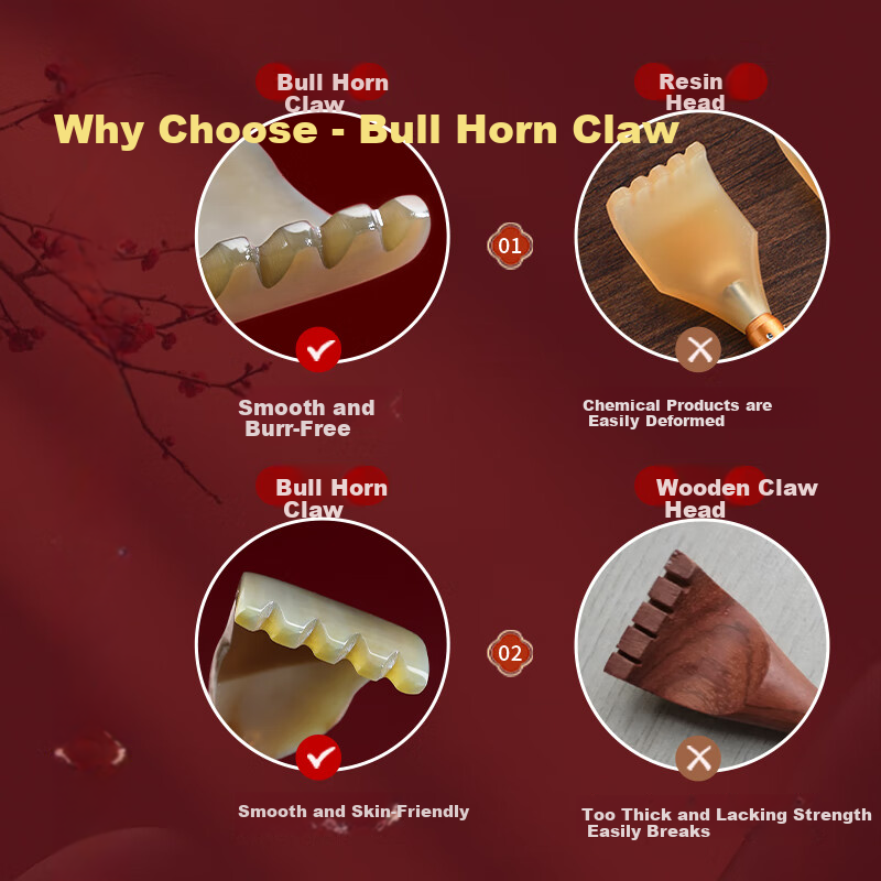 Chaojun Natural Ox Horn Back Scratcher, Self-Massage Tool, Extendable, Portable, Multifunctional, Massage Device, Gift for Mid-Autumn Festival, Practical Present for Parents, Elders, And Clients