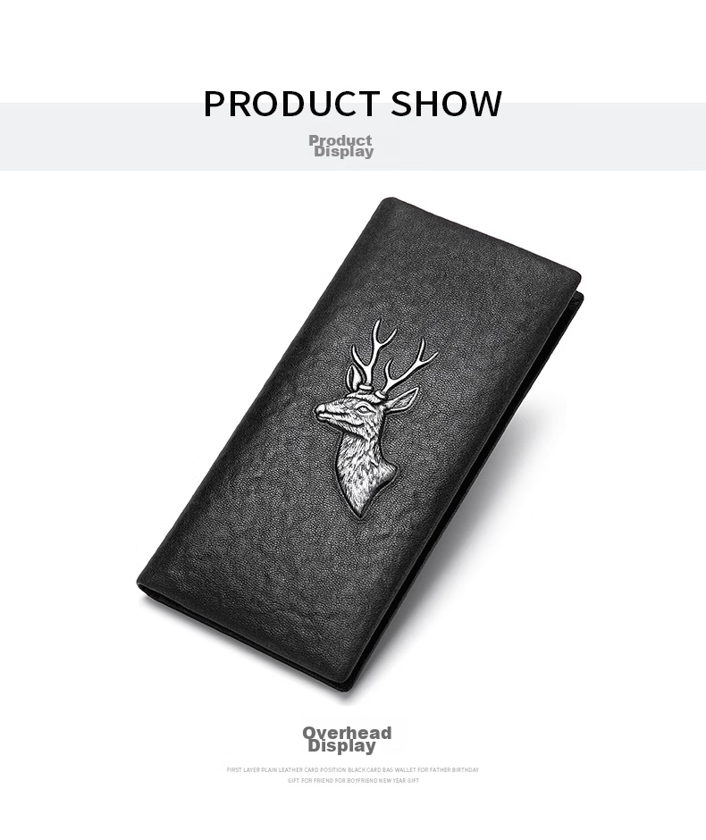 Meizhouyeniou Men's Long Wallet, Genuine Leather Business Casual Deer Head Logo Multifunctional Purse, Birthday Gift for Boyfriend 16