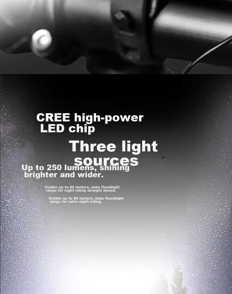 FOREVER Bicycle Front Light Two-In Night Riding Light with Bell, High Brightness Bike Light + Horn Battery Model 2