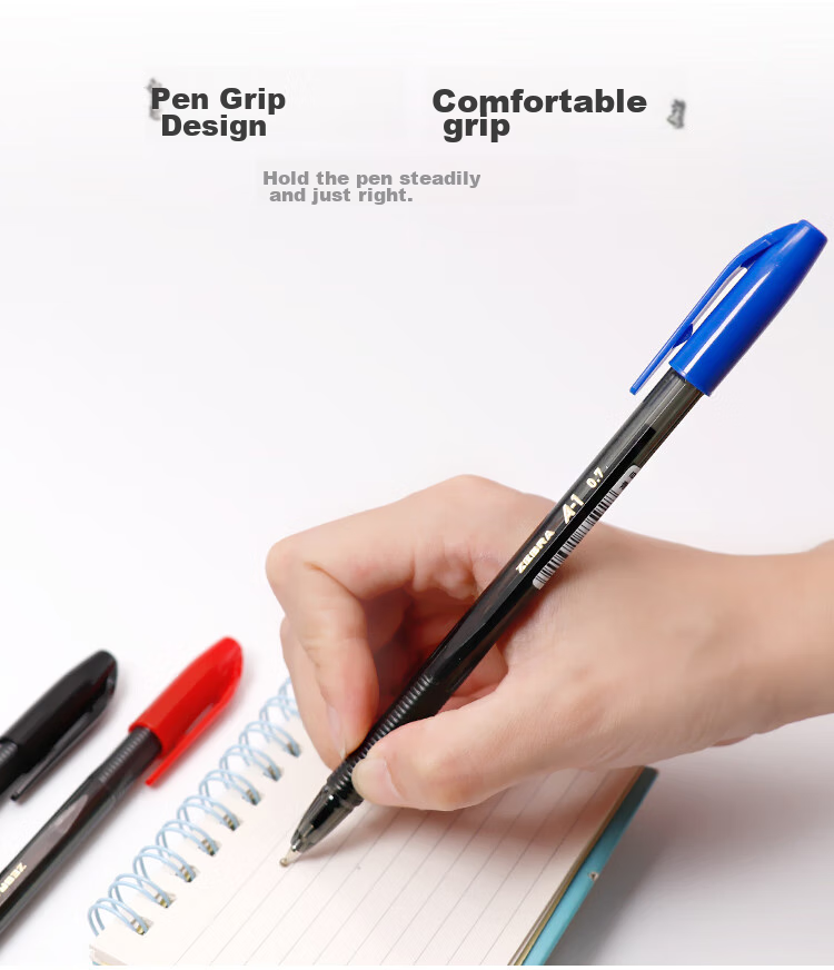 ZEBRA Genuine Ballpoint Pen Series, 0.7mm Bullet Tip, Student And Office Use Medium Oil-Based Ink Pen, ID-A100 Black Set, 40 Pcs/tube 4