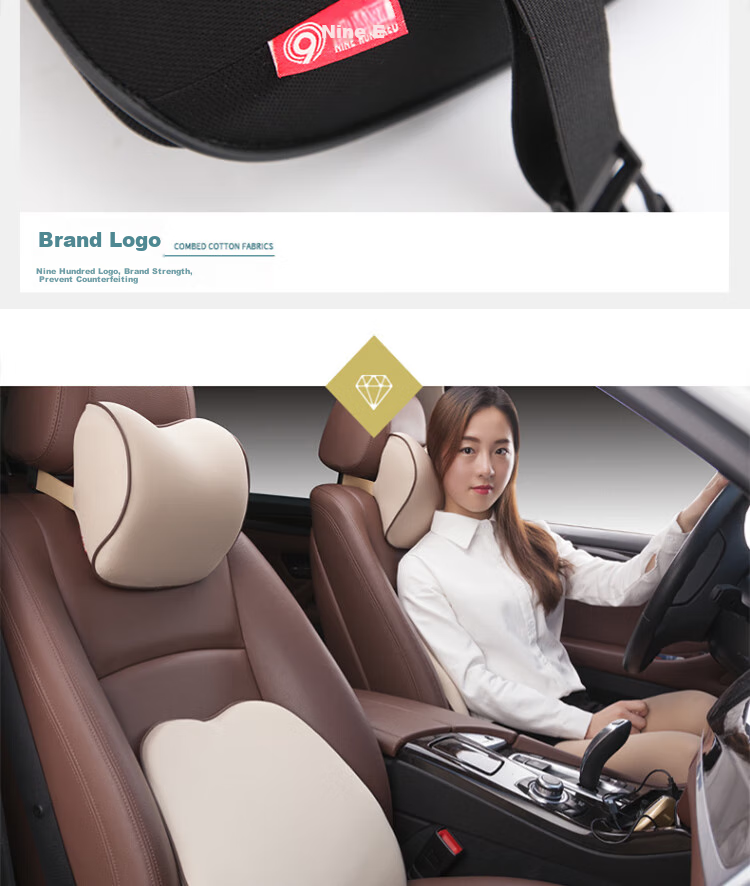 Jiubai Car Headrest, Space Memory Foam Headrest, Car Cushion, Neck Support Pillow, Black 12