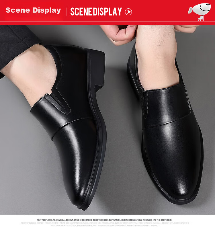 EGCHI Men's Leather Shoes, Business Casual Formal Wear, British Style, Durable And Comfortable Commuter Shoes for Men, CPZ0917, Black, Size 39 11