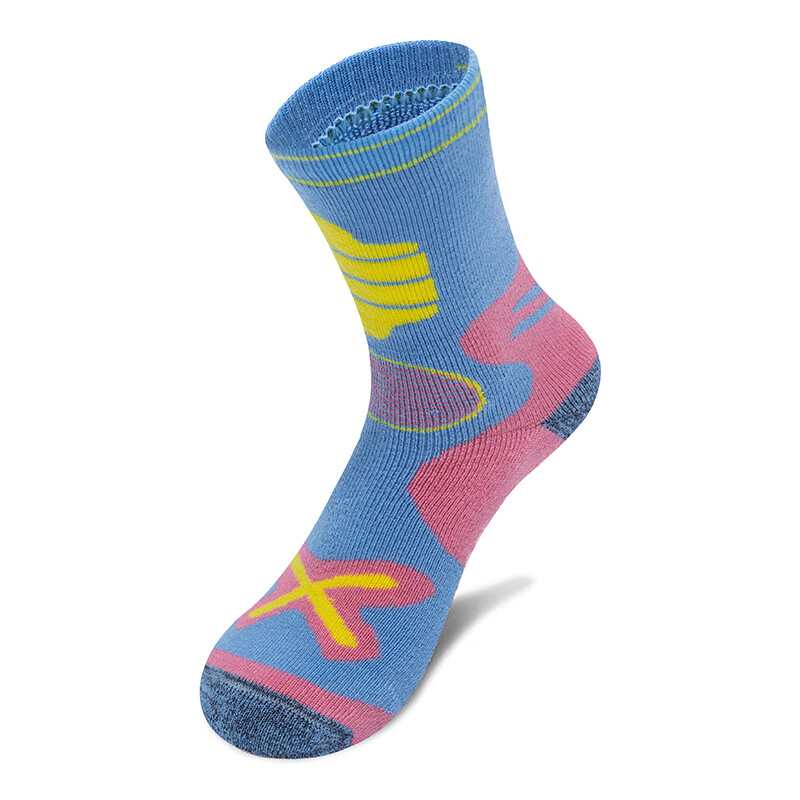 TFO Children's Wool Socks, Merino Comfortable Breathable Outdoor Sports Socks Running Socks 2902411 Pink Blue