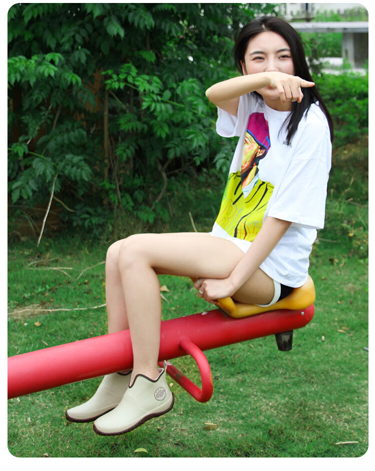 Jolly Walk New Women's Rain Boots, Low-Cut Fashion Waterproof Rain Shoes, Short Rubber Overshoes JW228-1 Orange 39 10