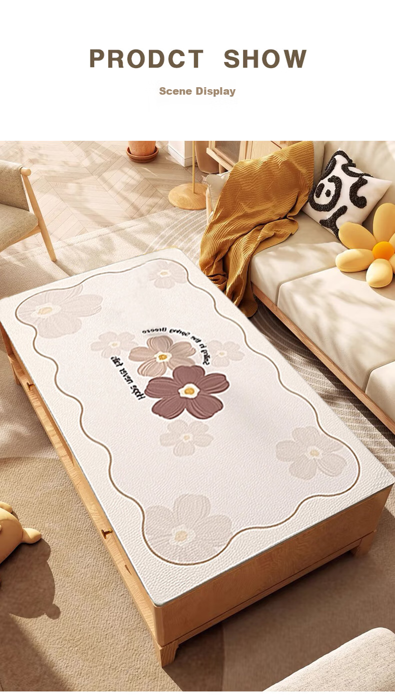 JANMEIJIA Waterproof And Oil-Proof Tablecloth, Washable, Scald-Resistant, Rectangular Dining Table Cover, Coffee Table Mat, PVC Table Pad, High-End Luxury Feel 10