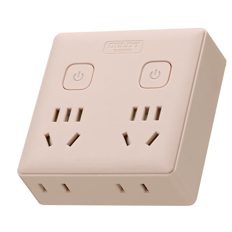 DELIXI 86-Type Conversion Plug/socket/transformer/power Adapter, One-To Conversion Plug with Separate Control Switches, Pink