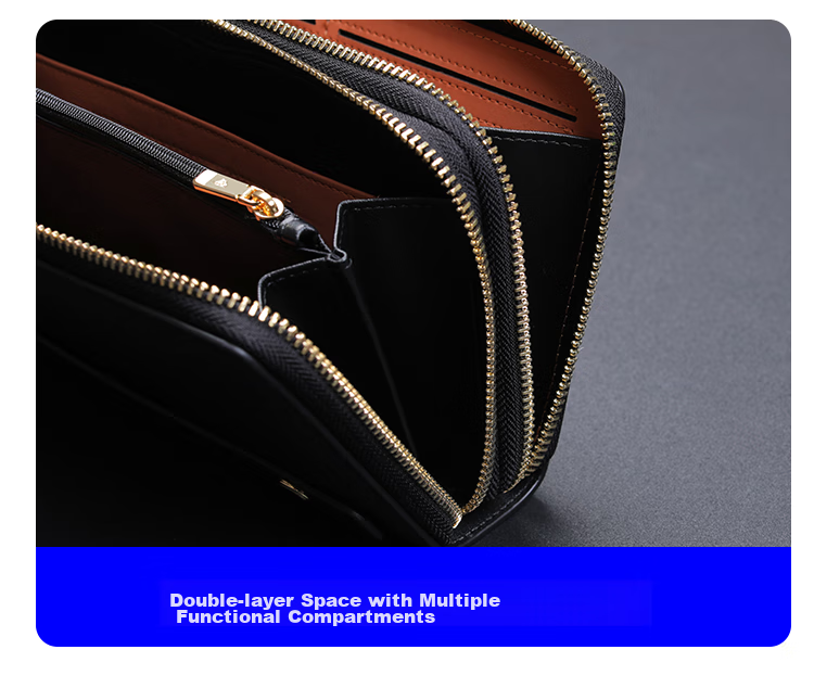 SEPTWOLVES Men's Clutch Wallet Genuine Leather Card Holder Large Capacity Anniversary Birthday Gift for Boyfriend Husband 20