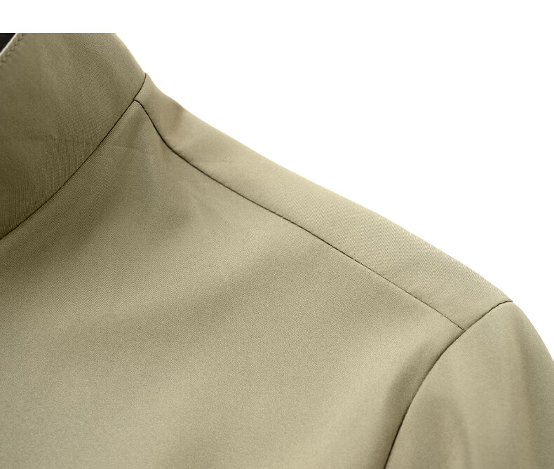 FIRS Men's Windproof Wrinkle-Resistant Spring Autumn Stand Collar Business Casual Jacket Workwear Shirt 9